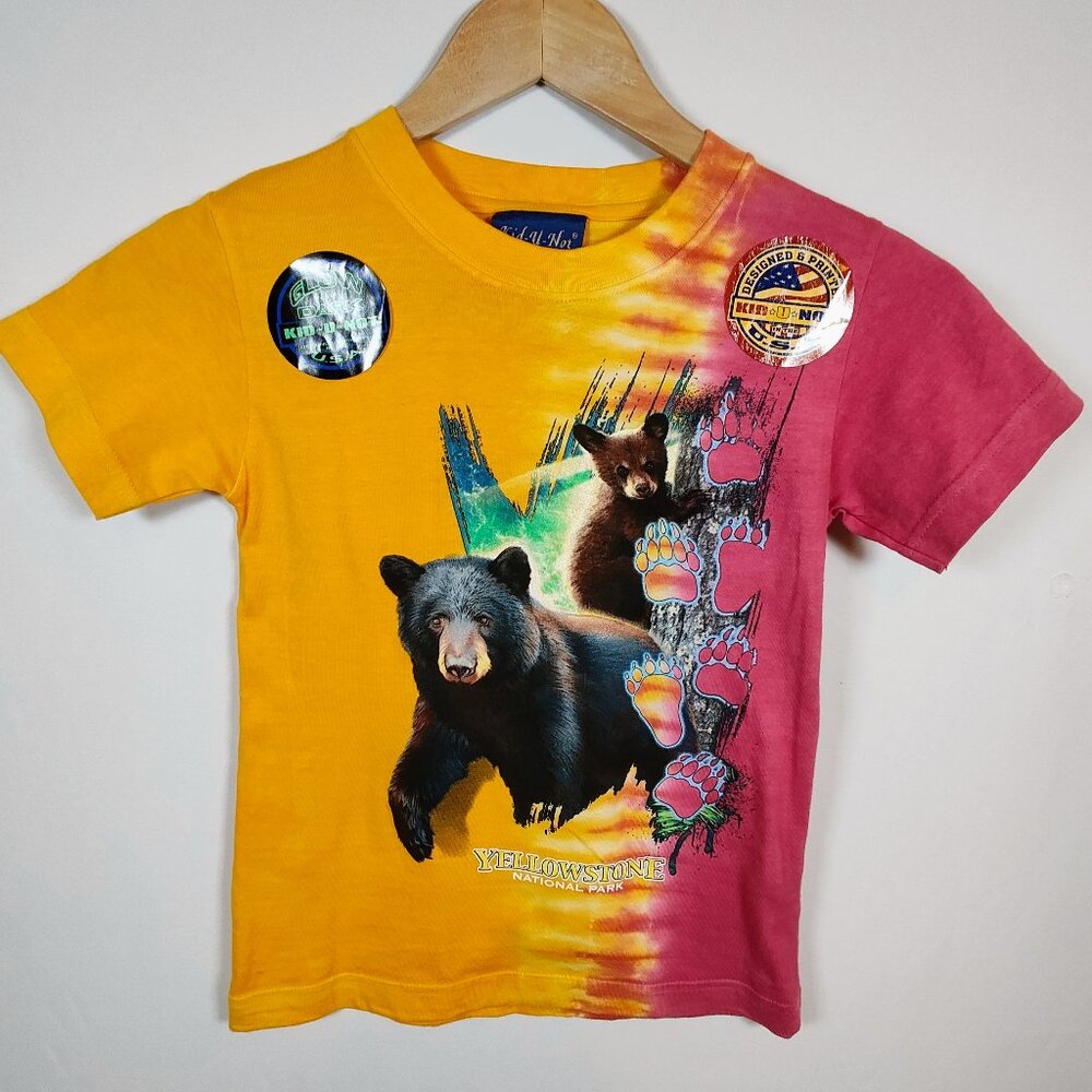 Kid-U-Not Boys Yellow Stone National Park Glow in the Dark‎ T-Shirt NWOT